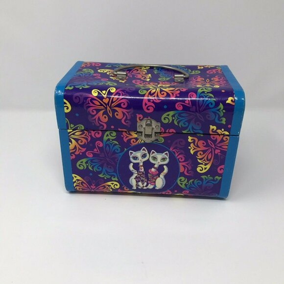 Vintage 1990s Lisa Frank Siamese Cats Roxie and Rollie Latch Storage Lunch Box - Picture 1 of 10
